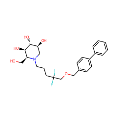 OC[C@H]1[C@@H](O)[C@H](O)[C@@H](O)CN1CCCC(F)(F)COCc1ccc(-c2ccccc2)cc1 ZINC000299835646