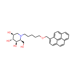 OC[C@H]1[C@@H](O)[C@H](O)[C@@H](O)CN1CCCCCOCc1ccc2ccc3cccc4ccc1c2c34 ZINC000299820770