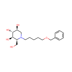 OC[C@H]1[C@@H](O)[C@H](O)[C@@H](O)CN1CCCCCOCc1ccccc1 ZINC000299821025