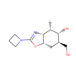 OC[C@H]1C[C@@H]2OC(N3CCC3)=N[C@@H]2[C@H](F)[C@@H]1O ZINC000148871007