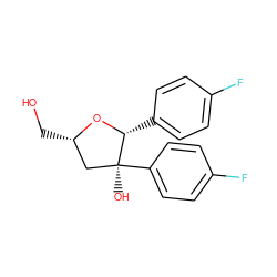 OC[C@H]1C[C@](O)(c2ccc(F)cc2)[C@@H](c2ccc(F)cc2)O1 ZINC000028648842