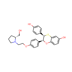 OC[C@H]1CCCN1CCOc1ccc([C@@H]2Oc3ccc(O)cc3S[C@@H]2c2ccc(O)cc2)cc1 ZINC000028363536