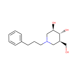 OC[C@H]1CN(CCCc2ccccc2)C[C@@H](O)[C@@H]1O ZINC000024805808