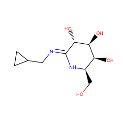 OC[C@H]1N/C(=N\CC2CC2)[C@H](O)[C@@H](O)[C@H]1O ZINC000299821405