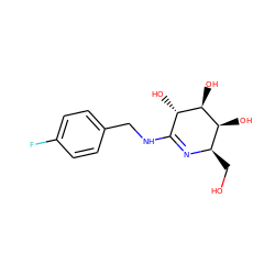 OC[C@H]1N=C(NCc2ccc(F)cc2)[C@H](O)[C@@H](O)[C@H]1O ZINC000200452107