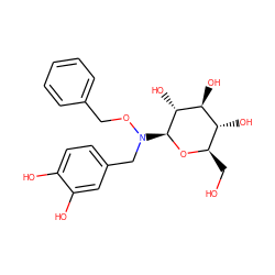 OC[C@H]1O[C@@H](N(Cc2ccc(O)c(O)c2)OCc2ccccc2)[C@H](O)[C@@H](O)[C@@H]1O ZINC000096903868