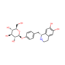 OC[C@H]1O[C@@H](Oc2ccc(C[C@H]3NCCc4cc(O)c(O)cc43)cc2)[C@H](O)[C@@H](O)[C@@H]1O ZINC000003951629