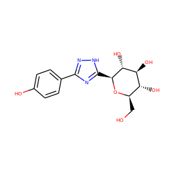 OC[C@H]1O[C@@H](c2nc(-c3ccc(O)cc3)n[nH]2)[C@H](O)[C@@H](O)[C@@H]1O ZINC000169311034