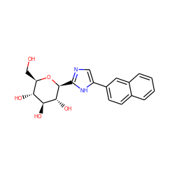 OC[C@H]1O[C@@H](c2ncc(-c3ccc4ccccc4c3)[nH]2)[C@H](O)[C@@H](O)[C@@H]1O ZINC000207209180