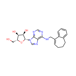 OC[C@H]1O[C@@H](n2cnc3c(NCC4=CCCCc5ccccc54)ncnc32)[C@H](O)[C@@H]1O ZINC000013649555