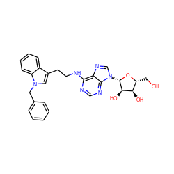 OC[C@H]1O[C@@H](n2cnc3c(NCCc4cn(Cc5ccccc5)c5ccccc45)ncnc32)[C@H](O)[C@@H]1O ZINC000012405739