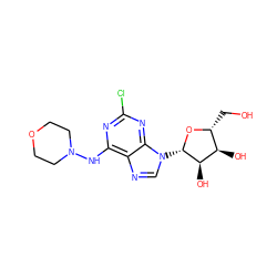 OC[C@H]1O[C@@H](n2cnc3c(NN4CCOCC4)nc(Cl)nc32)[C@H](O)[C@@H]1O ZINC000026579968