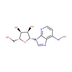 OC[C@H]1O[C@@H](n2cnc3c(NO)ccnc32)[C@H](O)[C@@H]1O ZINC000012405782