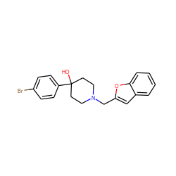 OC1(c2ccc(Br)cc2)CCN(Cc2cc3ccccc3o2)CC1 ZINC000033598827