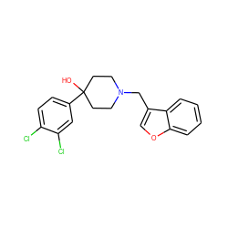 OC1(c2ccc(Cl)c(Cl)c2)CCN(Cc2coc3ccccc23)CC1 ZINC000028878475