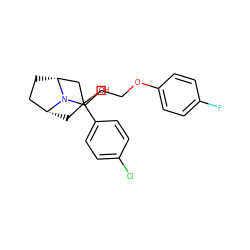 OC1(c2ccc(Cl)cc2)C[C@@H]2CC[C@H](C1)N2CCCOc1ccc(F)cc1 ZINC000082149909