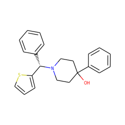 OC1(c2ccccc2)CCN([C@@H](c2ccccc2)c2cccs2)CC1 ZINC000028708168