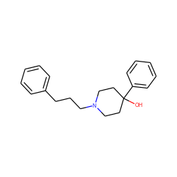 OC1(c2ccccc2)CCN(CCCc2ccccc2)CC1 ZINC000012356051