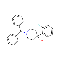 OC1(c2ccccc2F)CCN(C(c2ccccc2)c2ccccc2)CC1 ZINC000028817073