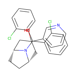 OC1(c2cccnc2)C[C@@H]2CC[C@H](C1)N2C(c1ccccc1Cl)c1ccccc1Cl ZINC000040394564