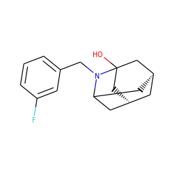 OC12C[C@@H]3CC(C[C@H](C3)C1)N2Cc1cccc(F)c1 ZINC000101437642