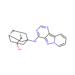 OC12C[C@H]3C[C@@H](C1)CC(Nc1ncnc4c1nn1ccccc41)(C3)C2 ZINC000653723966