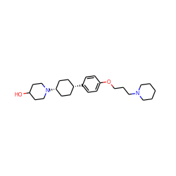 OC1CCN([C@H]2CC[C@@H](c3ccc(OCCCN4CCCCC4)cc3)CC2)CC1 ZINC000101437327