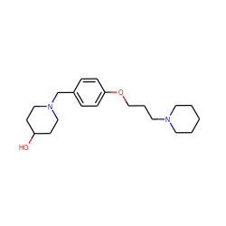 OC1CCN(Cc2ccc(OCCCN3CCCCC3)cc2)CC1 ZINC000001552004