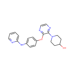 OC1CCN(c2nccnc2Oc2ccc(Nc3ccccn3)cc2)CC1 ZINC000139065644