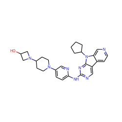 OC1CN(C2CCN(c3ccc(Nc4ncc5c6ccncc6n(C6CCCC6)c5n4)nc3)CC2)C1 ZINC000169706923