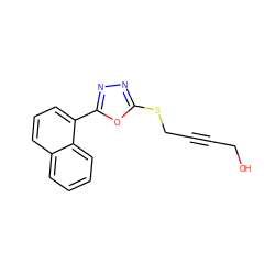 OCC#CCSc1nnc(-c2cccc3ccccc23)o1 ZINC000004559501