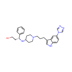 OCC[C@@H](NC1CCN(CCCc2c[nH]c3ccc(-n4cnnc4)cc23)CC1)c1ccccc1 ZINC000013802543