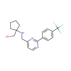 OCC1(NCc2ccnc(-c3ccc(C(F)(F)F)cc3)n2)CCCC1 ZINC000204414117