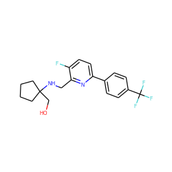 OCC1(NCc2nc(-c3ccc(C(F)(F)F)cc3)ccc2F)CCCC1 ZINC000204412680