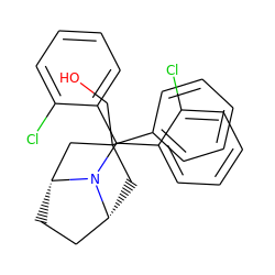 OCC1(c2ccccc2)C[C@@H]2CC[C@H](C1)N2C(c1ccccc1Cl)c1ccccc1Cl ZINC000040893919