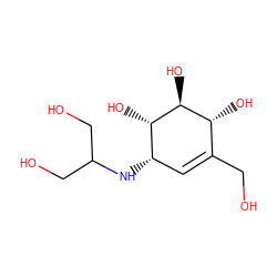 OCC1=C[C@H](NC(CO)CO)[C@H](O)[C@@H](O)[C@@H]1O ZINC000201997102