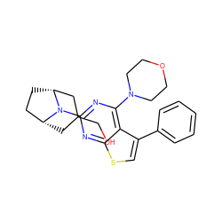 OCC1C[C@@H]2CC[C@H](C1)N2c1nc(N2CCOCC2)c2c(-c3ccccc3)csc2n1 ZINC000146553762