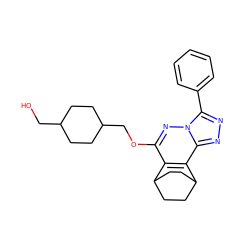 OCC1CCC(COc2nn3c(-c4ccccc4)nnc3c3c2C2CCC3CC2)CC1 ZINC000013610395