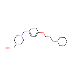 OCC1CCN(Cc2ccc(OCCCN3CCCCC3)cc2)CC1 ZINC000029062736