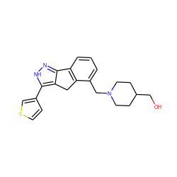 OCC1CCN(Cc2cccc3c2Cc2c-3n[nH]c2-c2ccsc2)CC1 ZINC000028896635