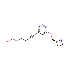 OCCCCC#Cc1cncc(OC[C@@H]2CCN2)c1 ZINC000035636059