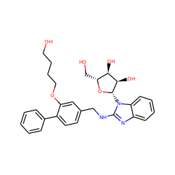 OCCCCOc1cc(CNc2nc3ccccc3n2[C@@H]2O[C@H](CO)[C@@H](O)[C@H]2O)ccc1-c1ccccc1 ZINC000137867513