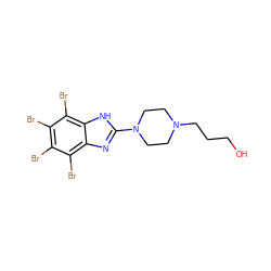 OCCCN1CCN(c2nc3c(Br)c(Br)c(Br)c(Br)c3[nH]2)CC1 ZINC000143374053