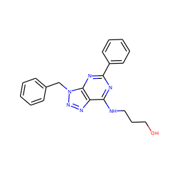 OCCCNc1nc(-c2ccccc2)nc2c1nnn2Cc1ccccc1 ZINC000013589653