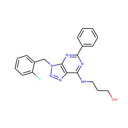 OCCCNc1nc(-c2ccccc2)nc2c1nnn2Cc1ccccc1F ZINC000028643747