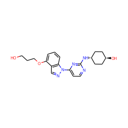 OCCCOc1cccc2c1cnn2-c1ccnc(N[C@H]2CC[C@H](O)CC2)n1 ZINC000299845717