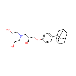 OCCN(CCO)C[C@@H](O)COc1ccc(C23CC4CC(CC(C4)C2)C3)cc1 ZINC000004264131