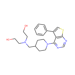 OCCN(CCO)CC1CCN(c2ncnc3scc(-c4ccccc4)c23)CC1 ZINC000653676819