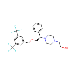 OCCN1CCN([C@@H](COCc2cc(C(F)(F)F)cc(C(F)(F)F)c2)c2ccccc2)CC1 ZINC000022926967