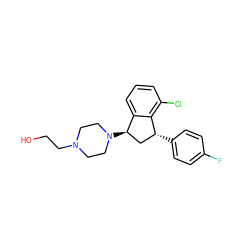 OCCN1CCN([C@@H]2C[C@@H](c3ccc(F)cc3)c3c(Cl)cccc32)CC1 ZINC000022937783